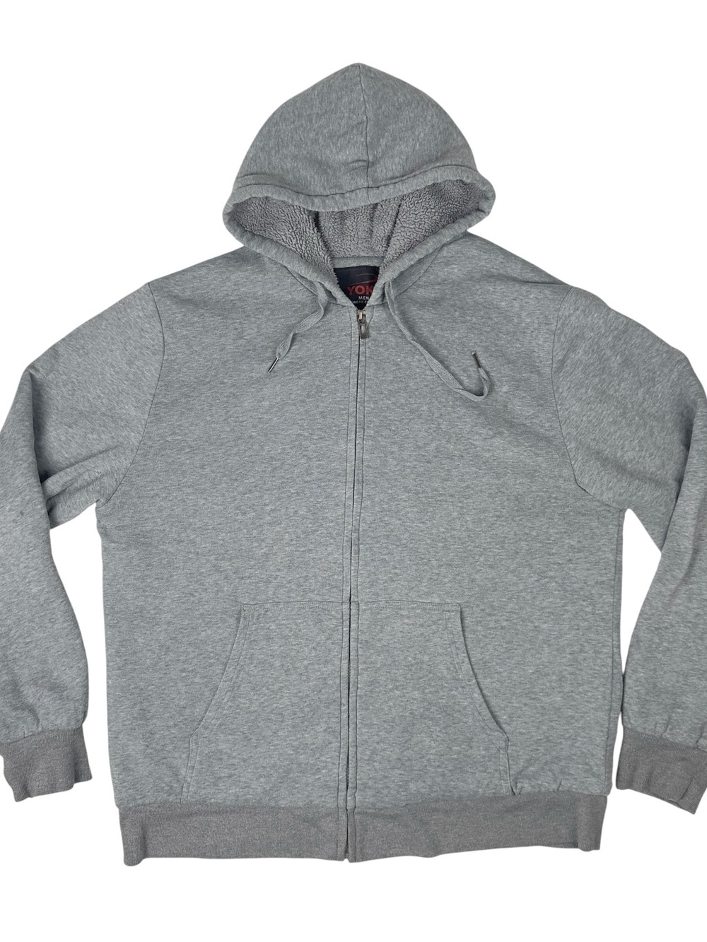 Yoki Outerwear Mens XL Full Zip Hoodie Gray Fleece Lined Cozy Soft